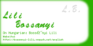 lili bossanyi business card